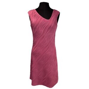 NEW Donna‎ 3D Sheath Dress Women's Size M Pink Stretch Lined Sleeveless Party